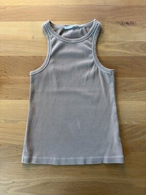 Tularosa Sleeveless Ribbed Tank Top in Taupe